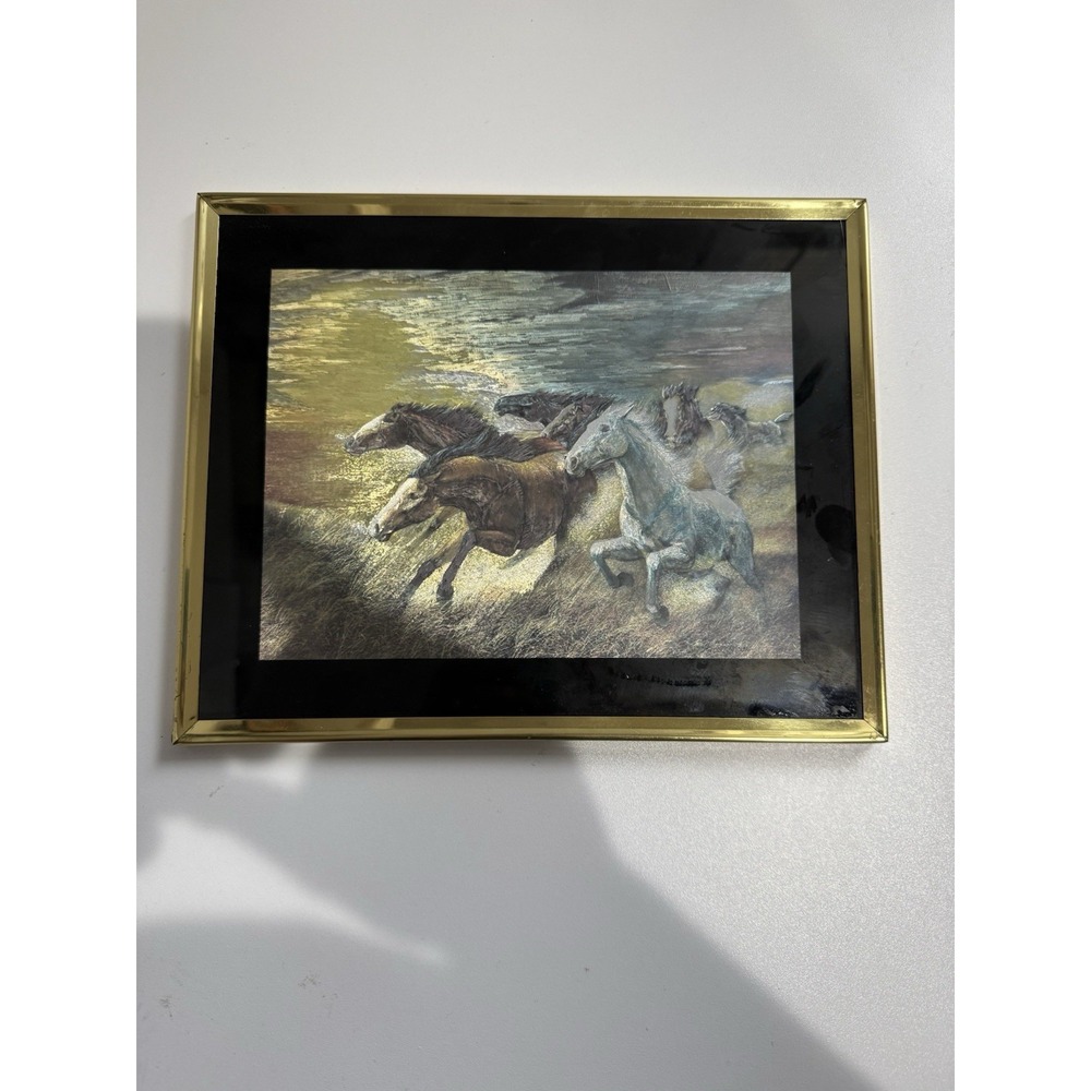 Wild and Free Horses Art Print Artist Ruane Manning‎ Foil Art